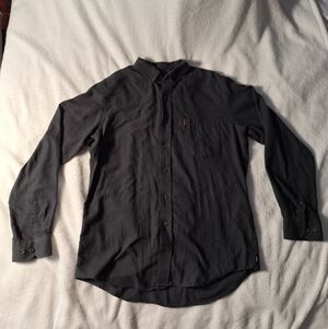 IZOD Men’s Long Sleeve Button-Down Shirt Gray Size LT Tall Casual Collared Top